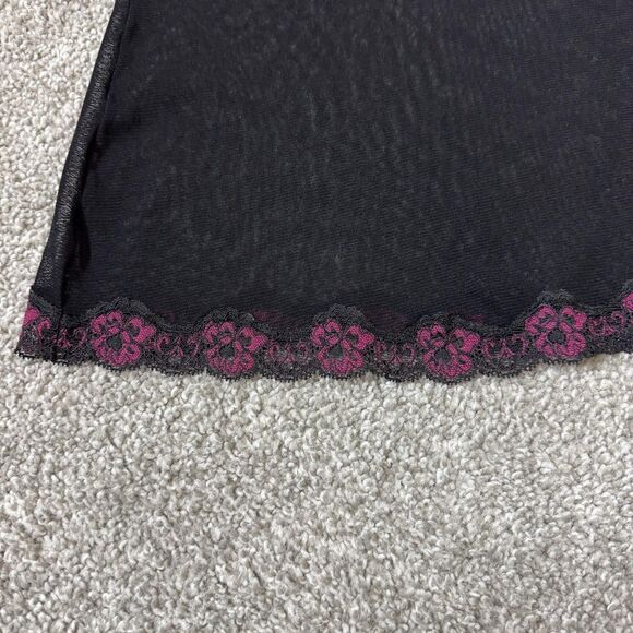 Vintage Victorias Secret Shirt Womens Medium Black Lace Cami Top Sexy Y2K - Picture 7 of 13